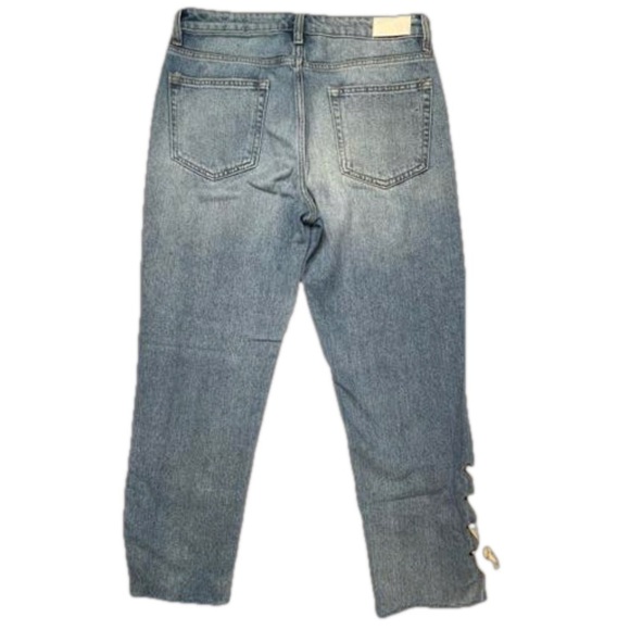 HIDDEN JEANS Tracey High Rise Straight Crop Frayed Raw Hem Jeans HD-253 29 - Picture 2 of 13